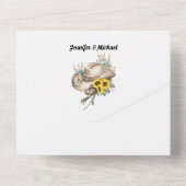 Westerne paardenbloempitten voor de waterverf all in one uitnodiging (Achterkant)