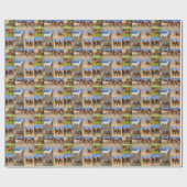 Westerne paardencollage cadeaupapier (Vlak)