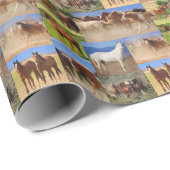Westerne paardencollage cadeaupapier (Rol Hoek)