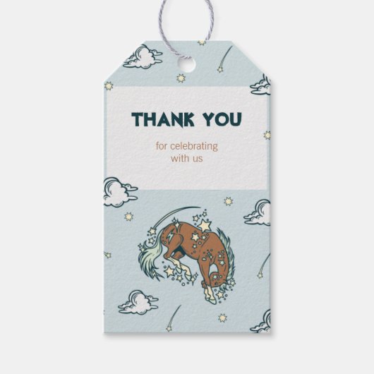 Westerne paardencowboy Birthday Bedankt Label Cadeaulabel (Voorkant)