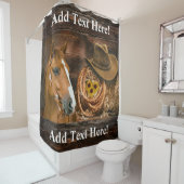 Westerne paardencowboy Pet Lasso Sunflower Shower Douchegordijn (In situ)
