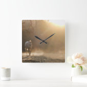 Westerne paardenklok in het mooie land vierkante klok (Huis)