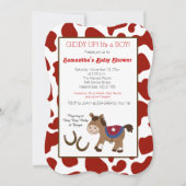 Westerne PaardenKoe Afdruk Uitnodiging knippen (Voorkant)