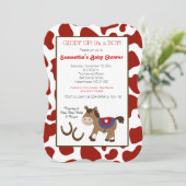 Westerne PaardenKoe Afdruk Uitnodiging knippen (Staand voorkant)