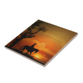Westerne paardenkunst-Tegel Tegeltje (Zijkant)