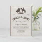  Westerne paardenrug bruiloft Kaart (Staand voorkant)