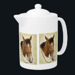 Westerne paardentheepot theepot<br><div class="desc">Voeg een charme toe aan je keuken met een western paard geïnspireerd theater! Deze paardenporseleinen theepot zal uw unieke stijl aan de tafel brengen. Schitterend ontworpen van een origineel olieslak met de titel "Safe Passage" door Artist Cathy Cleveland.</div>
