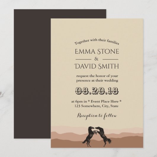 Westerne paardenweddenschap kaart (Voorkant / Achterkant)