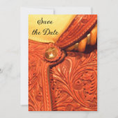 Westerne paardenzadelrietbruiloft Bewaar de datum Save The Date (Voorkant)