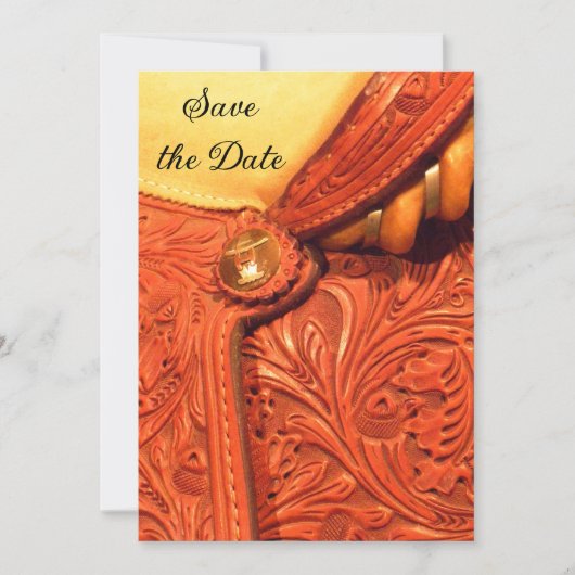 Westerne paardenzadelrietbruiloft Bewaar de datum Save The Date (Voorkant)