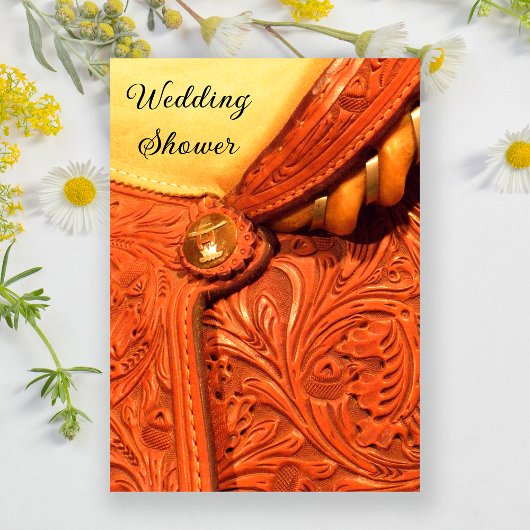 Westerne paardenzadels voor de bruiloft kaart