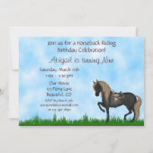 Westerne Paardrijden Meisjes Paard Verjaardag Kaart (Achterkant)