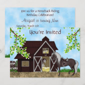 Westerne paardrijden schuur verjaardagsuitnodiging kaart (Voorkant / Achterkant)