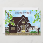Westerne paardrijden schuur verjaardagsuitnodiging kaart (Voorkant)