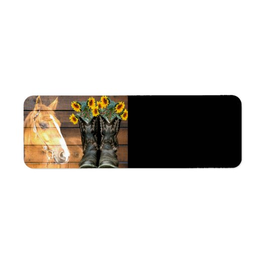 Westerne paarse cowboy Boots Sunflower Barn Board Etiket (Voorkant)