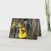 Westerne paarse cowboylaarzen gitaarzonnebloemen (Achterkant)