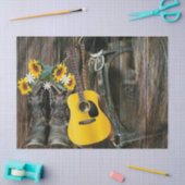 Westerne paarse cowboylaarzen gitaarzonnebloemen tissuepapier (Craft)