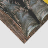 Westerne paarse cowboylaarzen gitaarzonnebloemen tissuepapier (Detail)