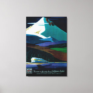 Westerne Pacific California Zephyr Vintage Poster Canvas Afdruk