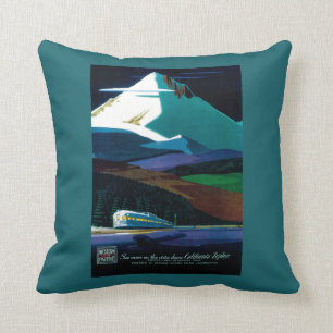 Westerne Pacific California Zephyr Vintage Poster Kussen