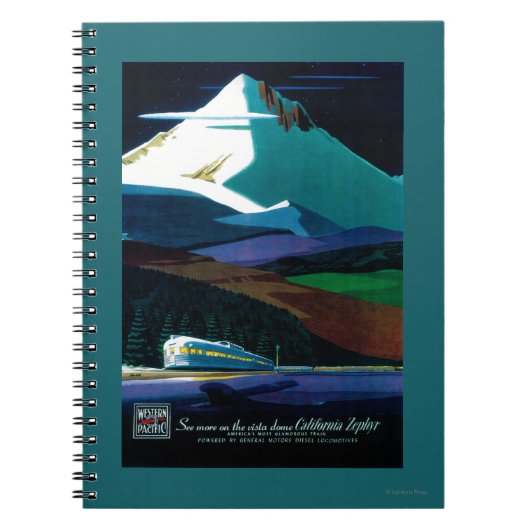 Westerne Pacific California Zephyr Vintage Poster Notitieboek (Voorkant)