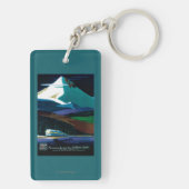 Westerne Pacific California Zephyr Vintage Poster Sleutelhanger (achterkant)