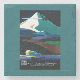 Westerne Pacific California Zephyr Vintage Poster Stenen Onderzetter