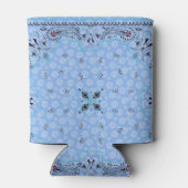 Westerne Paisley Blue Bandana-printer op maat Blikjeskoeler (Achterkant)