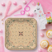 Westerne Paisley Gold Bandana Print Party 9-inch² Papieren Bordje (Feest)