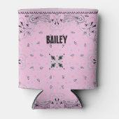 Westerne Paisley Pink Bandana Print Blikjeskoeler (Voorkant)