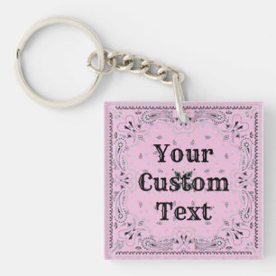 Westerne Paisley Pink Bandana Print Sleutelhanger