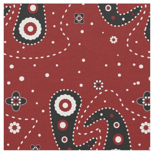 Westerne Paisley rode zwarte stof (Close Up)