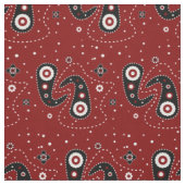 Westerne Paisley rode zwarte stof (Swatch)