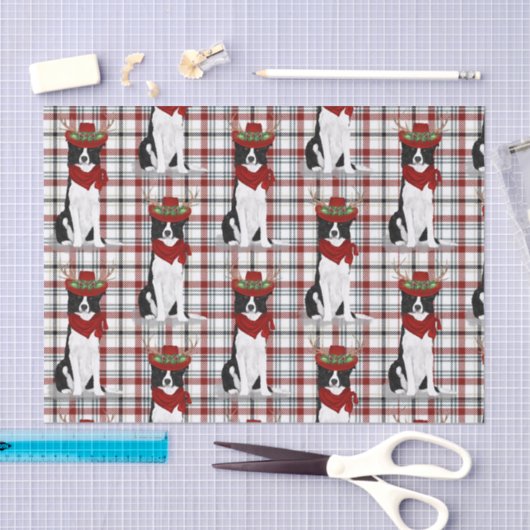 Westerne paling en kerstgrens Collie Lover Tissuepapier (Craft)