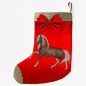 Westerne palominopaarden afdrukken op rood kleine kerstsok (Achterkant)