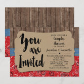 Westerne paren douchen bruiloft kaart (Voorkant / Achterkant)