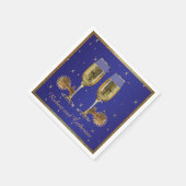 Westerne partij Champagne en Spurs Custom Text Blu Servet (Hoek)