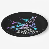 Westerne partij Cute Horse Equestrian Black  Papieren Bordje (Gekanteld)