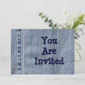 Westerne partij Denim Uitnodiging (Staand voorkant)