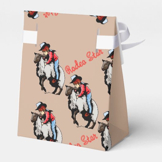 Westerne Partij Favor Box Rodeo Mutton Busting Bedankdoosjes (Achterkant)