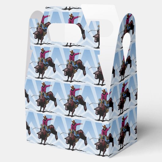 Westerne partij gunst of geschenkdoos Bull Rider Bedankdoosjes (Geopend)