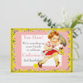 Westerne partij klein meisje op straat kaart (Staand voorkant)