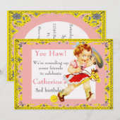 Westerne partij klein meisje op straat kaart (Voorkant / Achterkant)