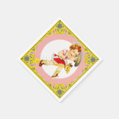 Westerne partij klein meisje op straat servet (Hoek)