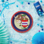 Westerne partij kleine rodeo clown en stier papieren bordje (Feest)