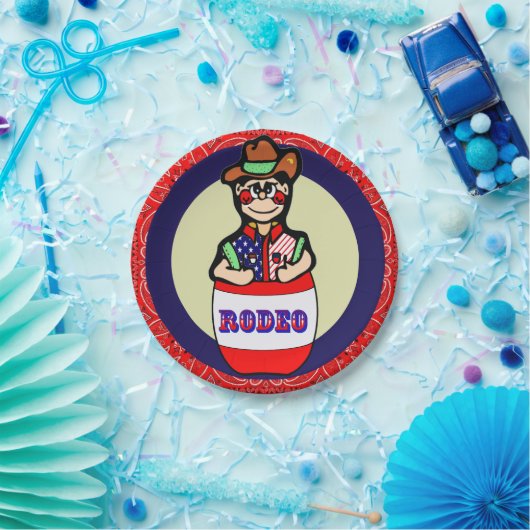 Westerne partij kleine rodeo-kleding in Barrel Papieren Bordje (Feest)