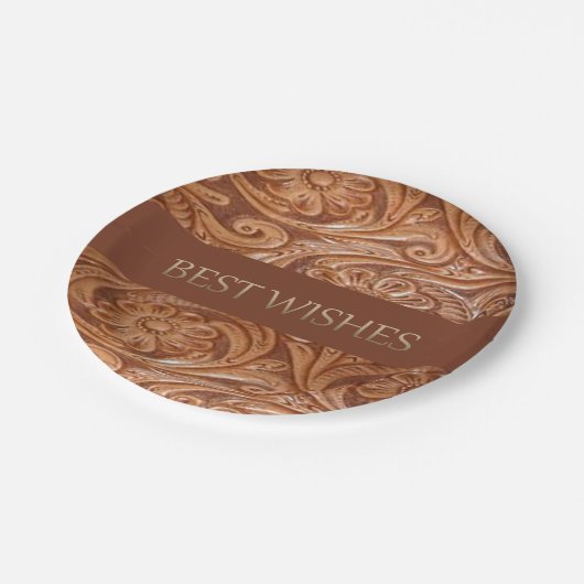 Westerne partij lederen print papier Borden Papieren Bordje (Gekanteld)