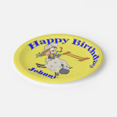 Westerne Partij Mutton Bustin Cowboy Kind Papieren Bordje (Gekanteld)