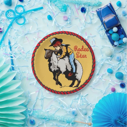 Westerne partij Mutton Busting Paper Borden Papieren Bordje (Feest)