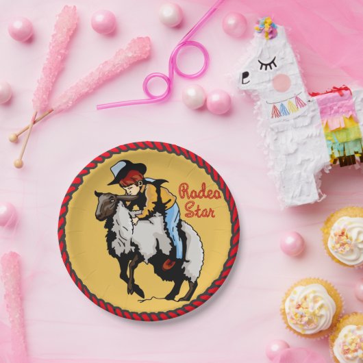 Westerne partij Mutton Busting Paper Borden Papieren Bordje (Feest)